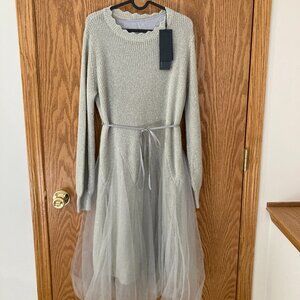 A-line Mesh Knit Dress NWT